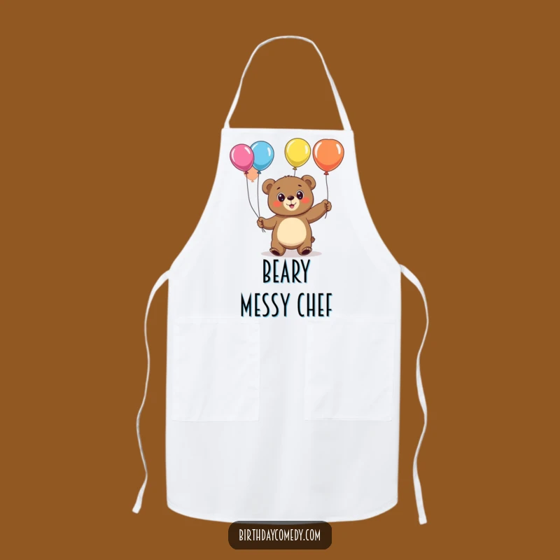 Funny Bear Juggling Balloons Apron: Cheerful Kitchen Helper, Practical Funny Gift