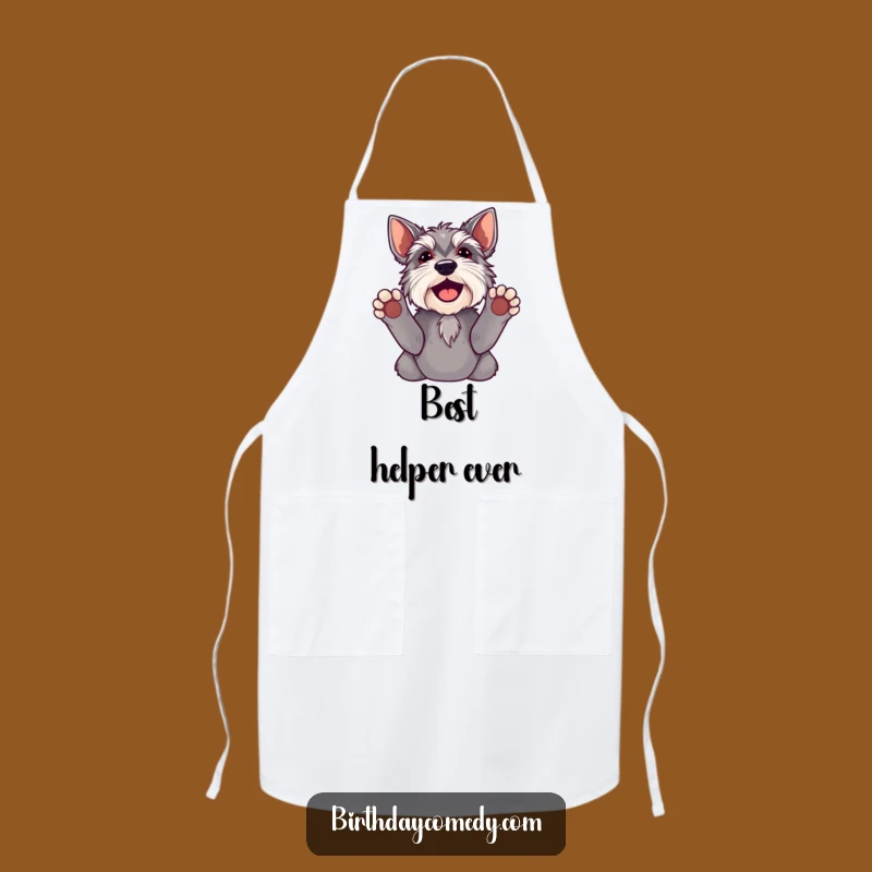 Funny Schnauzer Paws Up Apron - Chef's Hilarious Kitchen Companion Gift