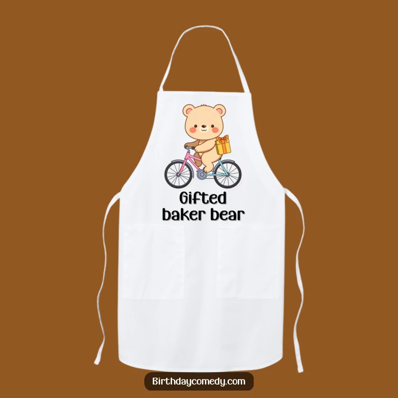 Funny Bear Bike Apron: Delivery Rider Chef, Stylish and Useful Funny Gift