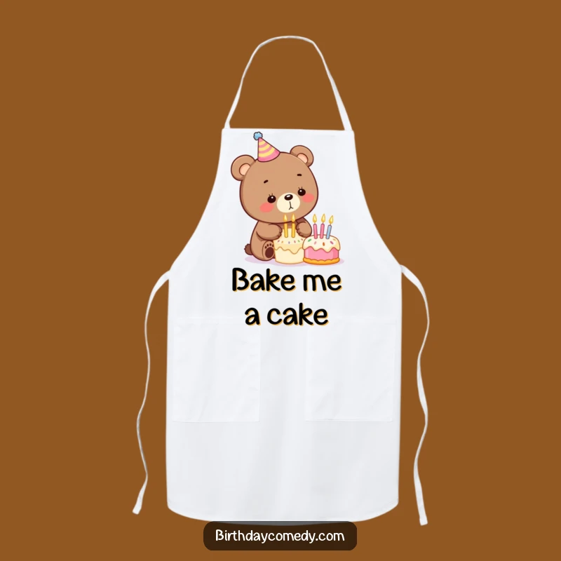 Funny Birthday Bear Apron: Cook Up Some Laughs in the Kitchen!