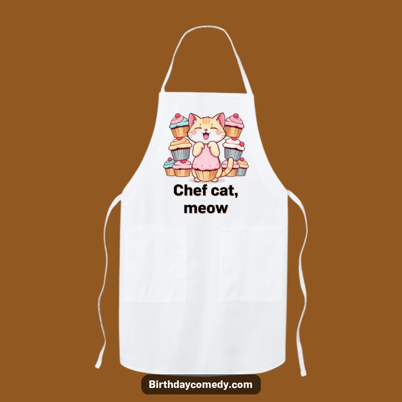 Funny Cat Apron - Giggling Cupcake Balance for Bakers & Kitchen Comedians