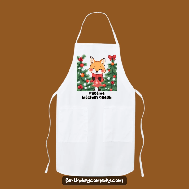 Funny Fox Jumper Apron: Festive Peek Kitchen Gift