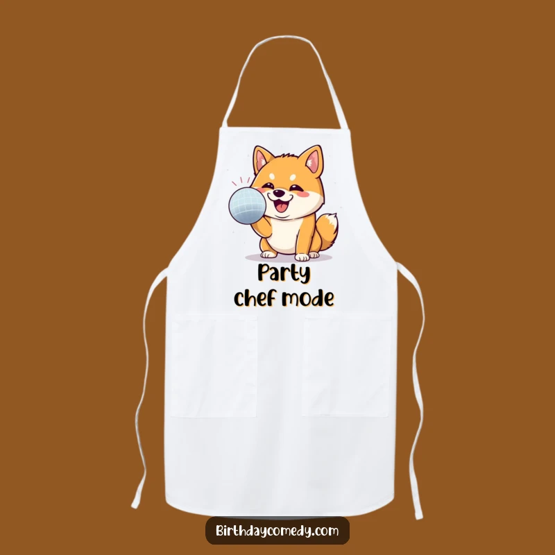 Funny Shiba Inu Disco Fever Apron - Playful Shiba Inu Party Chef Gift