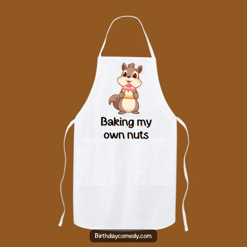 Funny Squirrel Apron - Playful Cake Slice for Woodland Kitchen Adventures