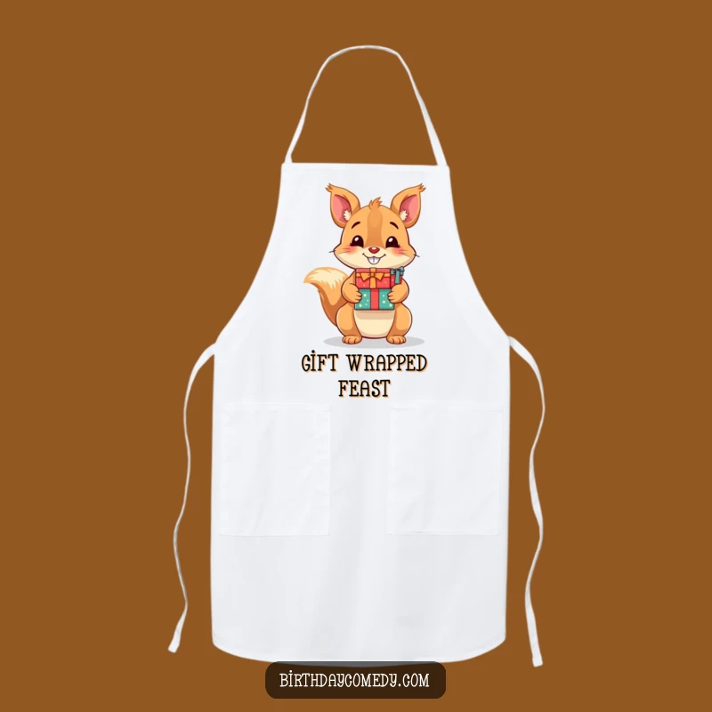 Funny Squirrel Apron: Playful Chef with Gifts, Great Kitchen Humorous Gift