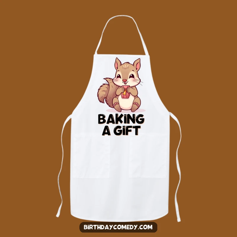 Funny Squirrel Present Apron - Kitchen Fun for Gift Enthusiasts!