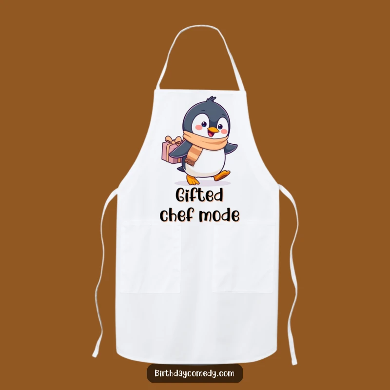 Funny Penguin Scarf Apron: Cheerful Waddling Kitchen Gift