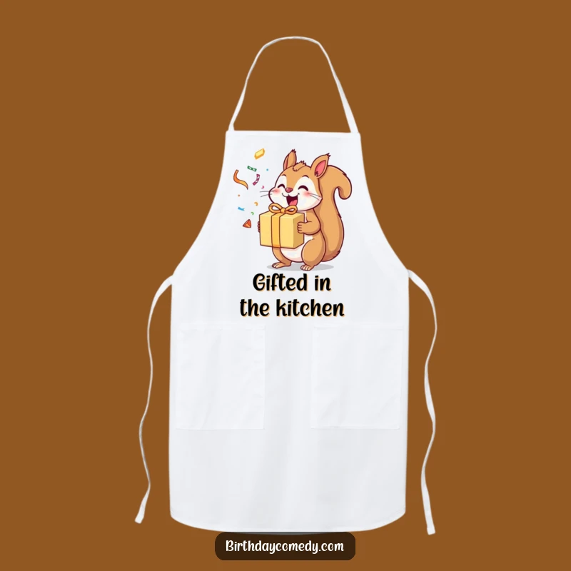 Funny Squirrel Apron: Cook with Excitement and Gift-Giving Flair!