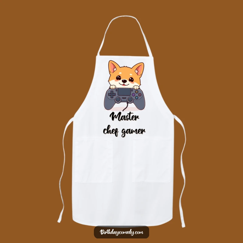 Funny Shiba Inu Gamer Apron - Curious Shiba Inu Controller Peek Chef Gift