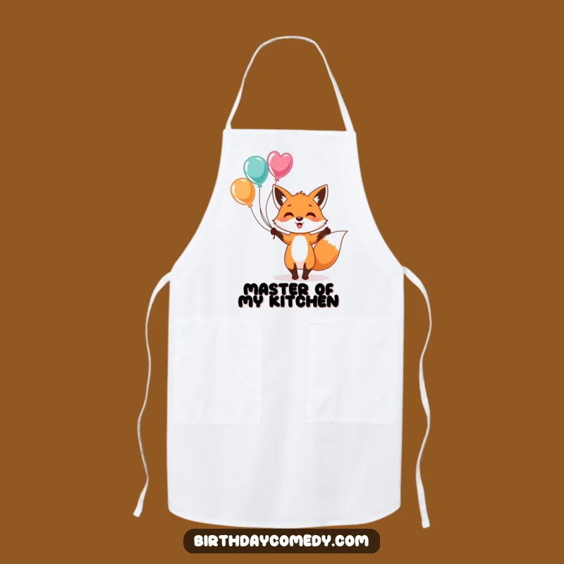Funny Fox Juggling Balloons Apron - Cook Up Fun in the Kitchen