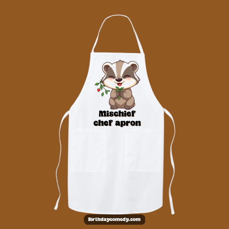 Funny Badger Mistletoe Apron: Mischievous Kitchen Gift