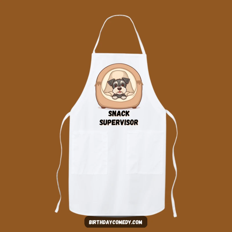 Funny Schnauzer Puppy Bed Apron - Kitchen Charm with a Humorous Touch