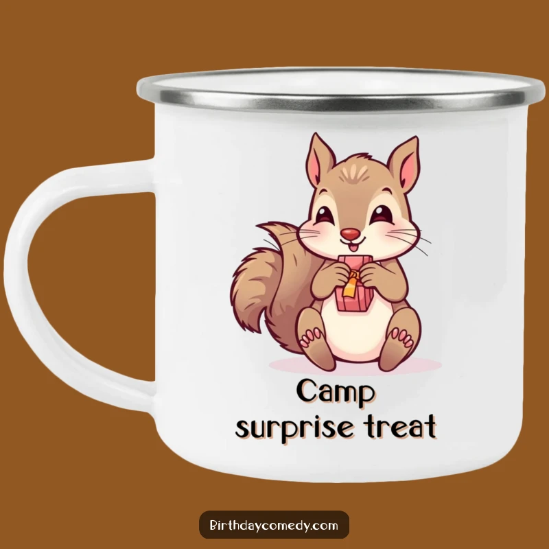 Funny Squirrel Present Camping Mug - Durable & Comical Mug for Festive Sips!