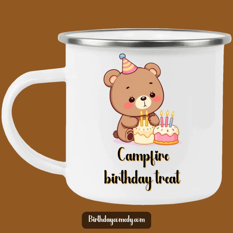 Funny Birthday Bear Camping Mug: Adventure Fuelled by Hilarious Birthday Fun!