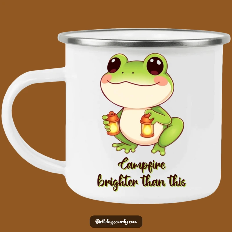 Adventure Ready Funny Frog Lantern Camping Mug: Sip and Glow Outdoors