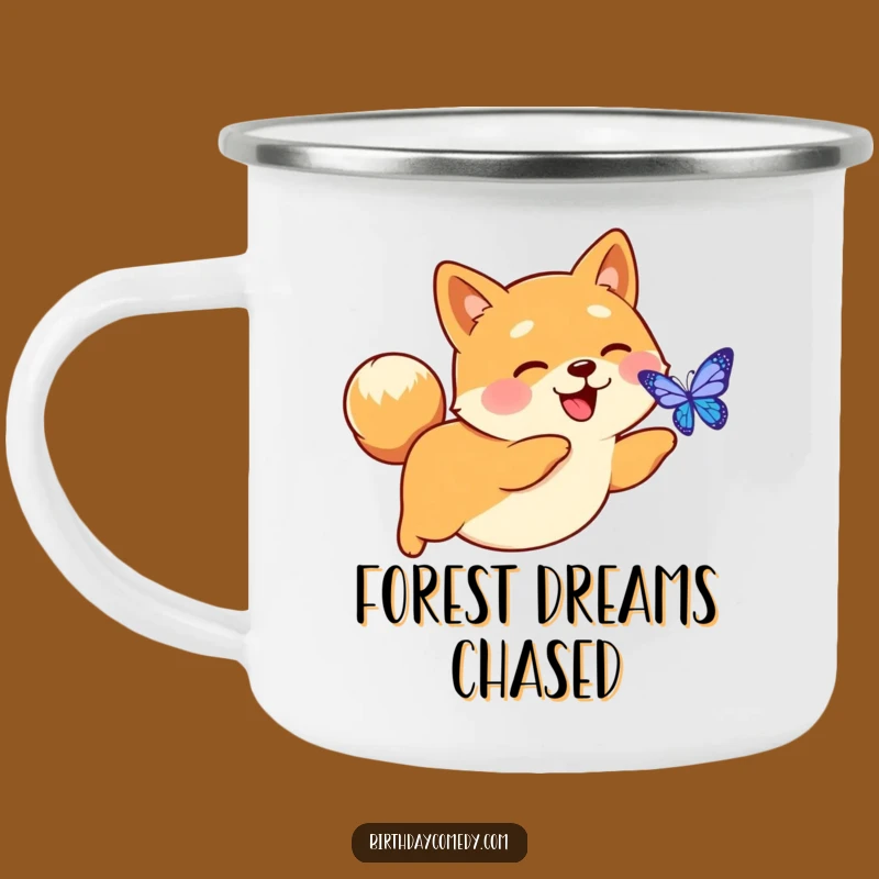 Funny Shiba Inu Digital Butterfly Camping Mug: Your Hilarious Techy Companion