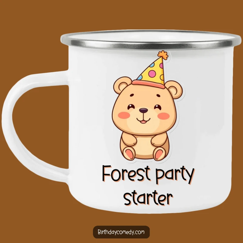 Funny Bear Camping Mug - Oversized Party Hat Cup, Outdoor Humorous Gift