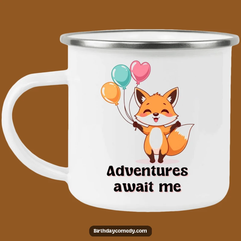 Funny Fox Juggling Balloons Camping Mug - Adventure Fuel for Cheerful Campers