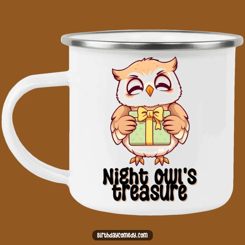 Funny Giggling Owl Gift Camping Mug: Wise Outdoor Companion, Rustic Funny Gift