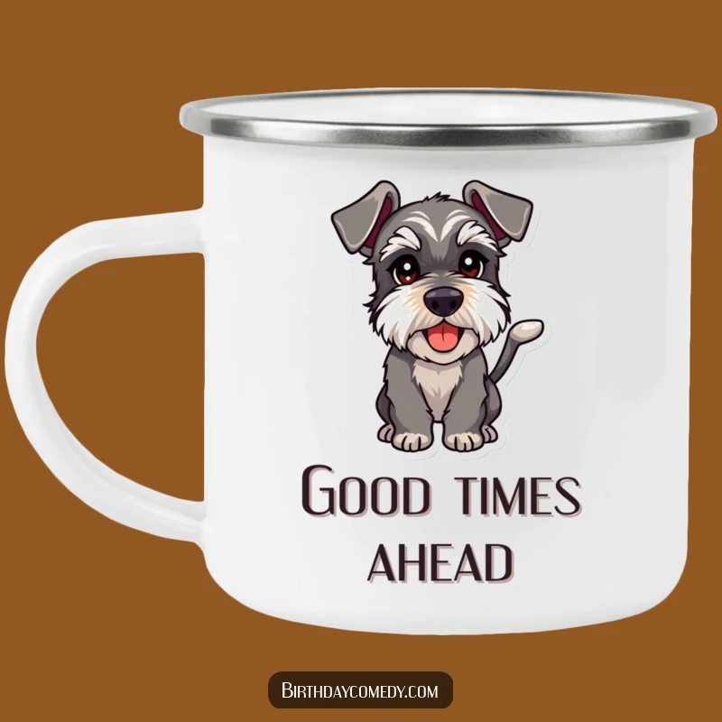 Funny Schnauzer Playful Intent Camping Mug - Outdoor Fun and Mischief Gift