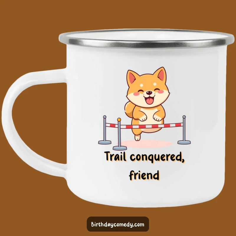 Funny Shiba Inu Gamer Camping Mug: Virtual Adventure Funny Gift