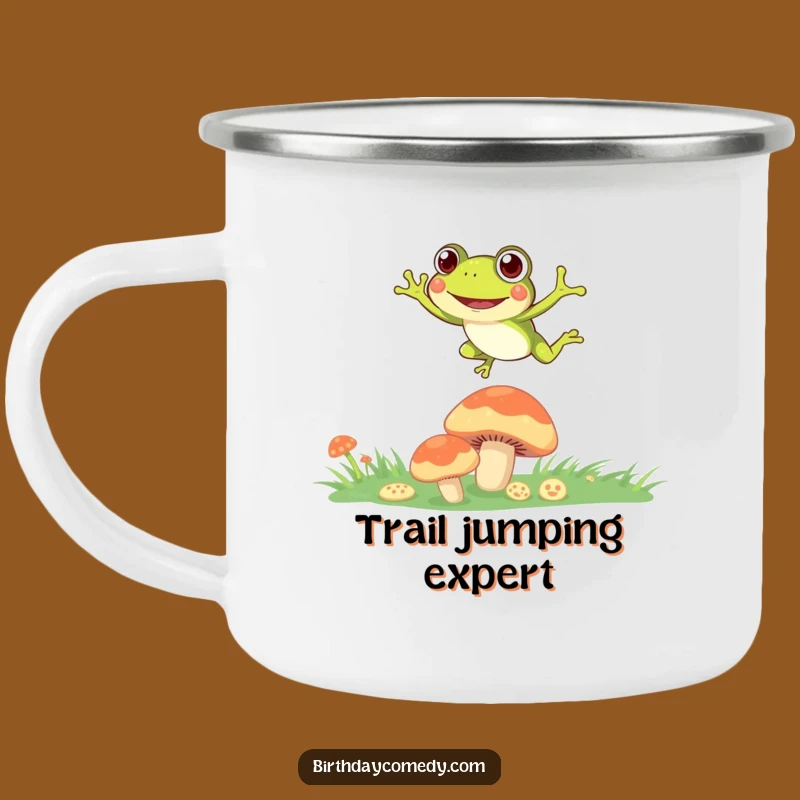 Funny Jumping Frog Camping Mug: Adventure Fuel for Curious Campers