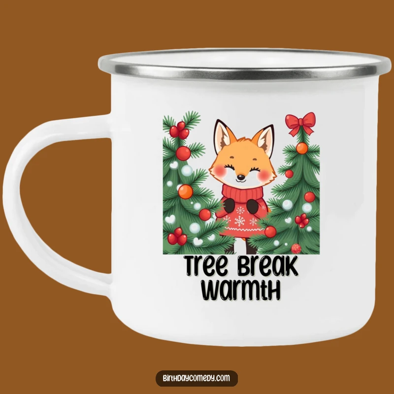 Funny Fox Jumper Camping Mug: Peek-a-Boo Holiday Mug
