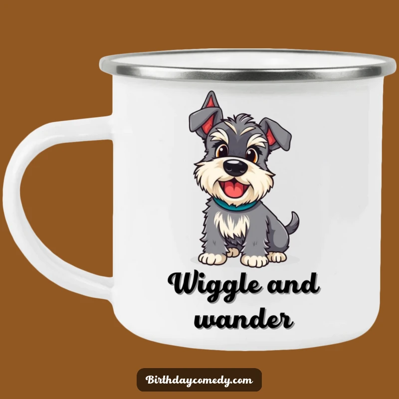 Funny Schnauzer Adventure Wiggle Camping Mug - Outdoor Enthusiasm Gift