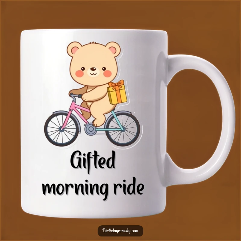 Funny Bear Delivery Mug: Tiny Bike Rider, Perfect Funny Gift for Bear Lovers