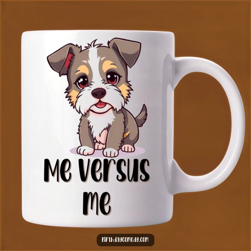 Funny Dog Mug: Silly Terrier Chasing Shadow, A Hilarious Gift for Pet Lovers