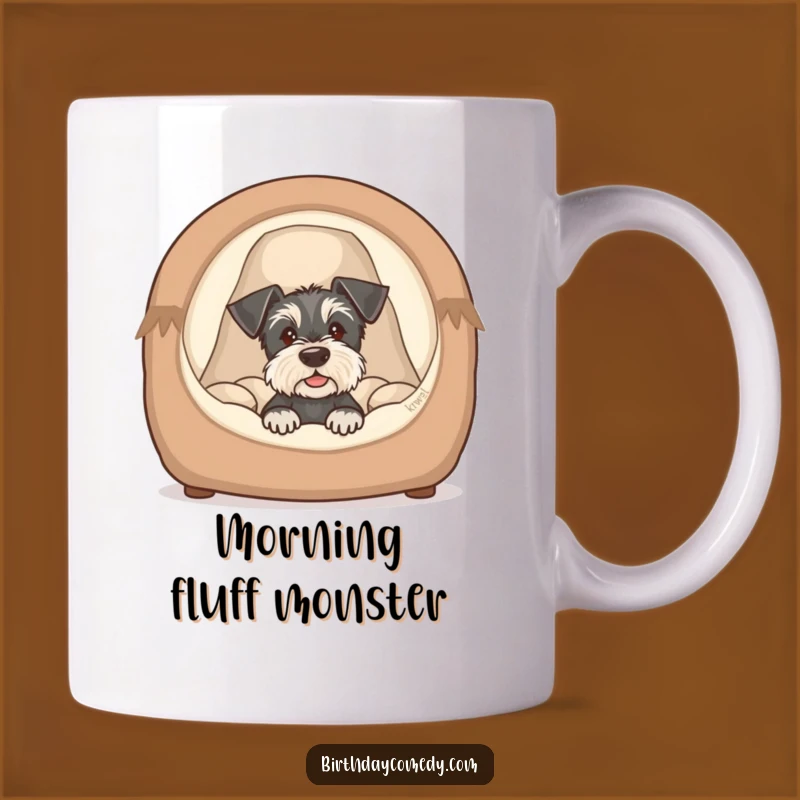 Funny Schnauzer Puppy Bed Mug - Adorable and Humorous Dog Lover Gift