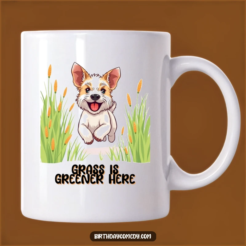 Funny Dog Mug: Happy Terrier Running, Joyful Gift for Pet Lovers
