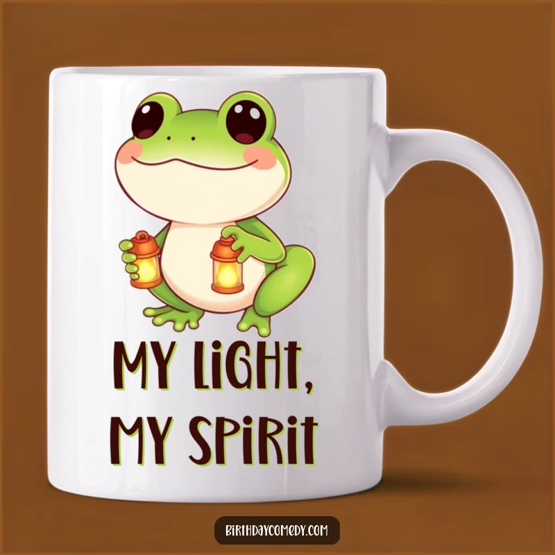 Funny Glowing Lantern Frog Mug: A Cheerful Amphibian Friend for Your Morning Brew
