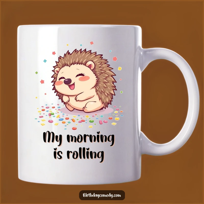 Funny Hedgehog Mug: Roll with Laughter Every Morning!