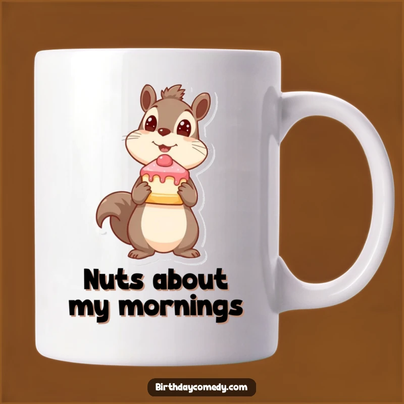 Funny Squirrel Cake Mug - Playful Expectant Nibbler for Treat Lovers