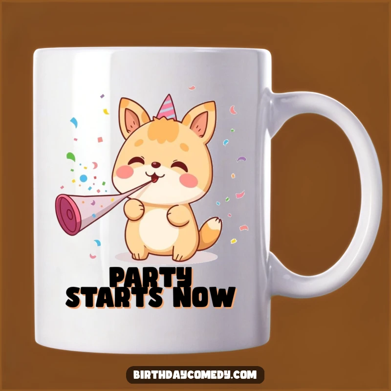 Funny Kawaii Party Animal Mug: Hilarious Confetti Blast Gift