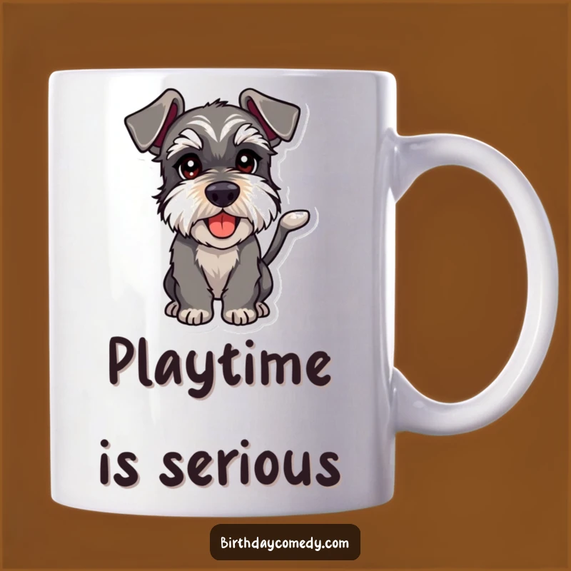 Funny Schnauzer Playful Intent Mug - Humorous and Mischievous Dog Gift