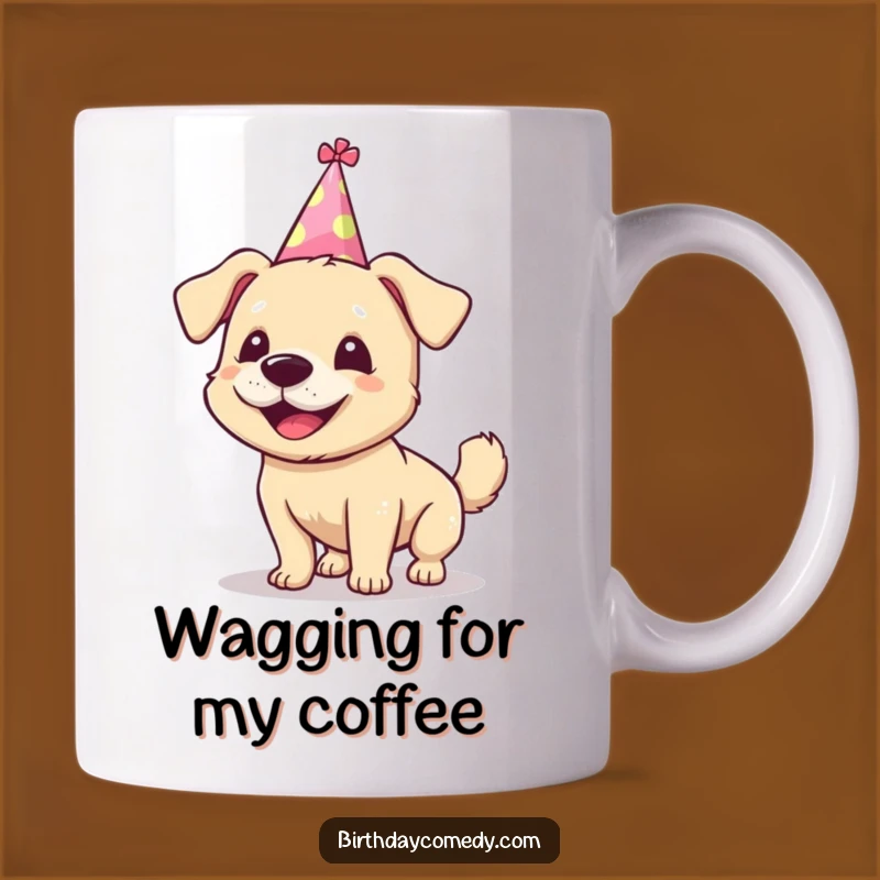 Funny Dog Party Mug - Silly Wagging Tail Hat for Joyful Pet Lovers