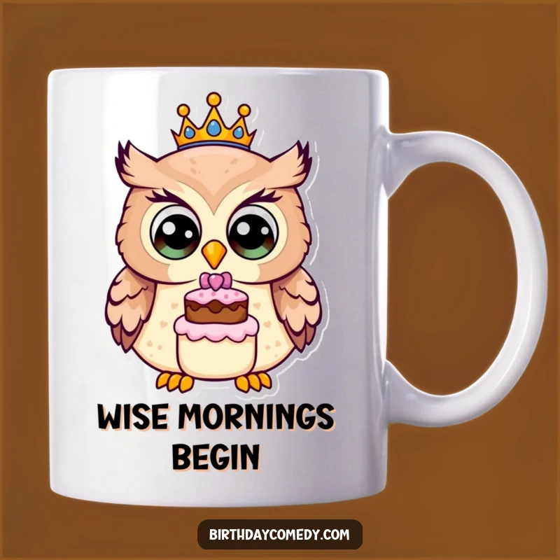 Funny Owl Birthday Crown Mug: A Hilarious Gift for Wise Ones and Party Birds