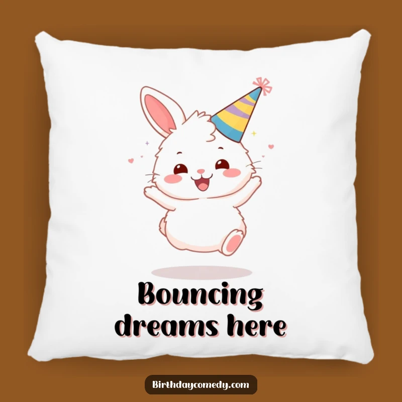 Funny Bunny Party Pillow: Soft Gleeful Cushion, Cozy Funny Gift