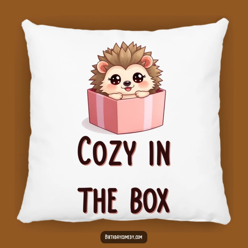 Funny Hedgehog Present Box Pillow: Soft Comfort, Cute Design, Sweet Funny Gift