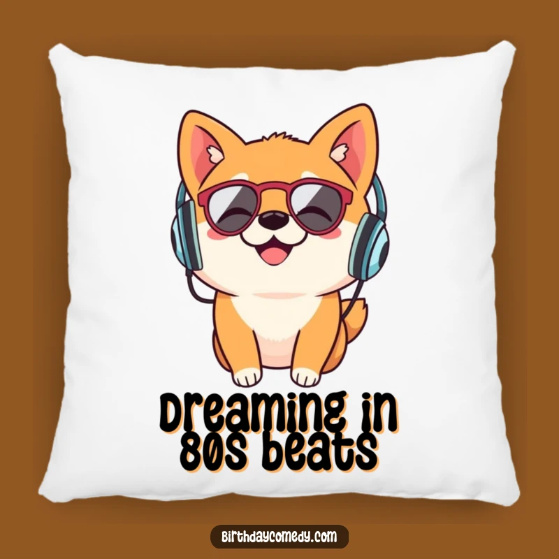 Funny Shiba Inu Retro Headphones Pillow: Comfy Music Lover's Perfect Funny Gift