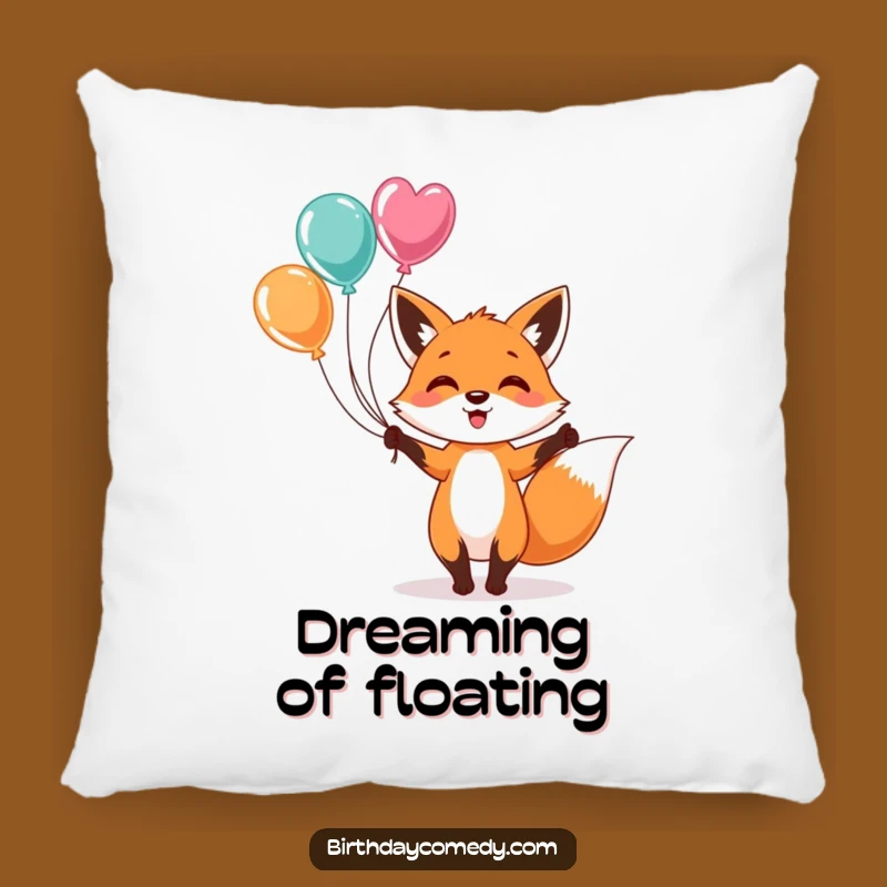 Cozy Funny Fox Juggling Balloons Pillow - Soft and Humorous Accent Decor