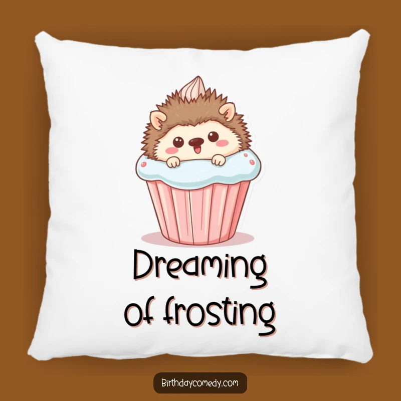 Cozy Funny Hedgehog Cupcake Pillow - Soft Comfort with a Sweet Surprise