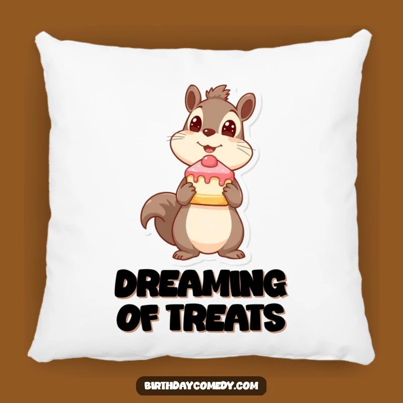 Funny Squirrel Pillow - Cozy Cake Slice Comfort for Playful Relaxation