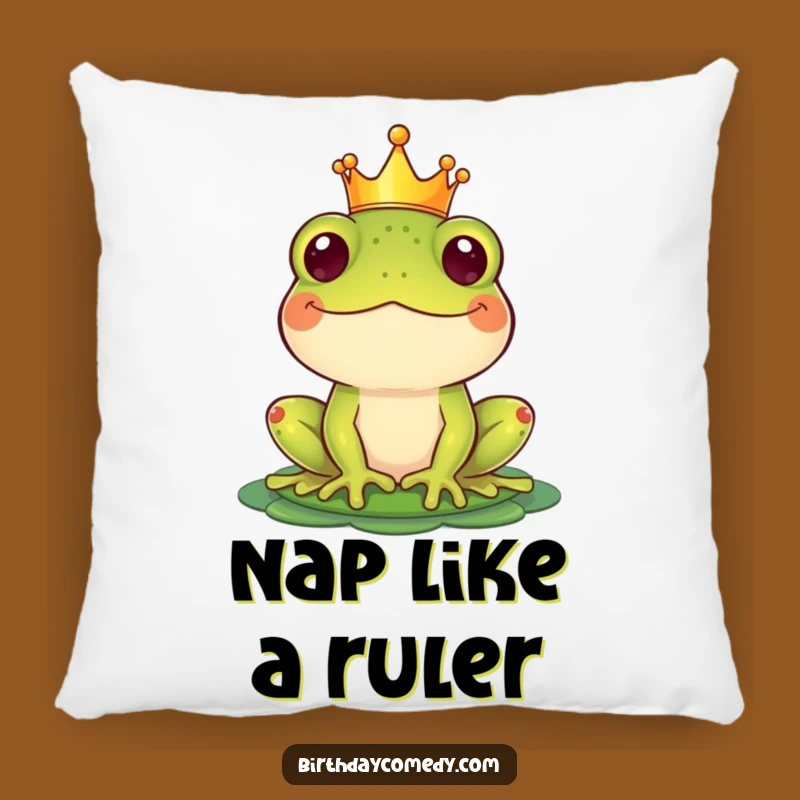 Funny Crown Frog Pillow: Soft, Royal Comfort with a Humorous Amphibian Touch