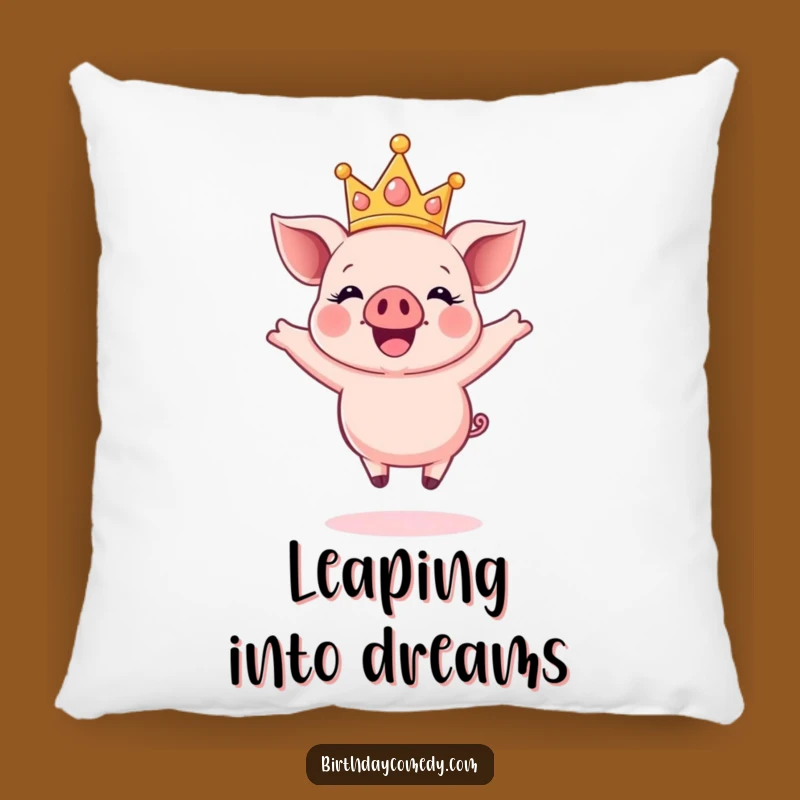Funny Crown Piglet Pillow: Cozy Comfort with Joyful Leaps, Dreamy Gift