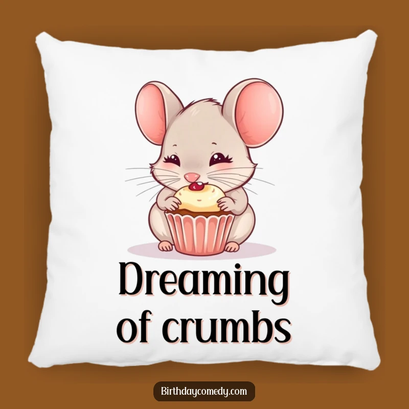 Funny Mouse Pillow: Cozy Cushion with Cupcake Nibbler, Perfect Sweet Gift