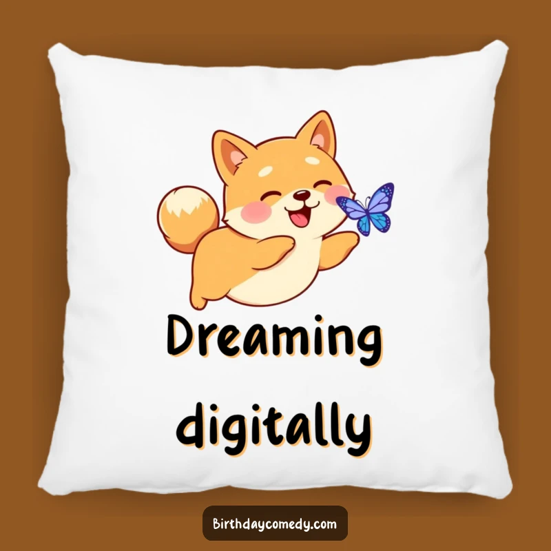 Funny Shiba Inu Digital Butterfly Pillow: Cozy Comfort with a Hilarious Tech Twist