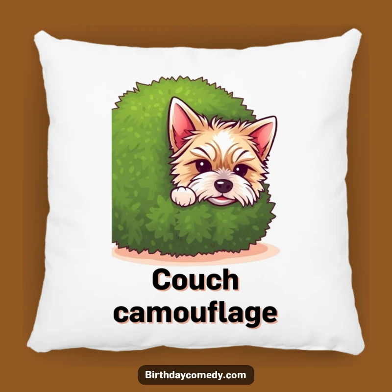 Funny Terrier Pillow: Cozy Comfort with a Peeking Puppy